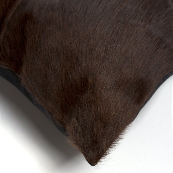Natural Home Decor Torino Cowhide Pillow | 2-Piece | Chocolate | 18"x18" - Picture 2 of 3